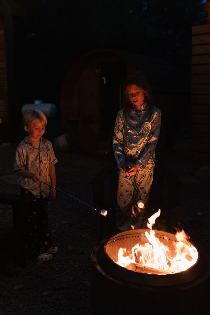 campfire at airbnb elopement