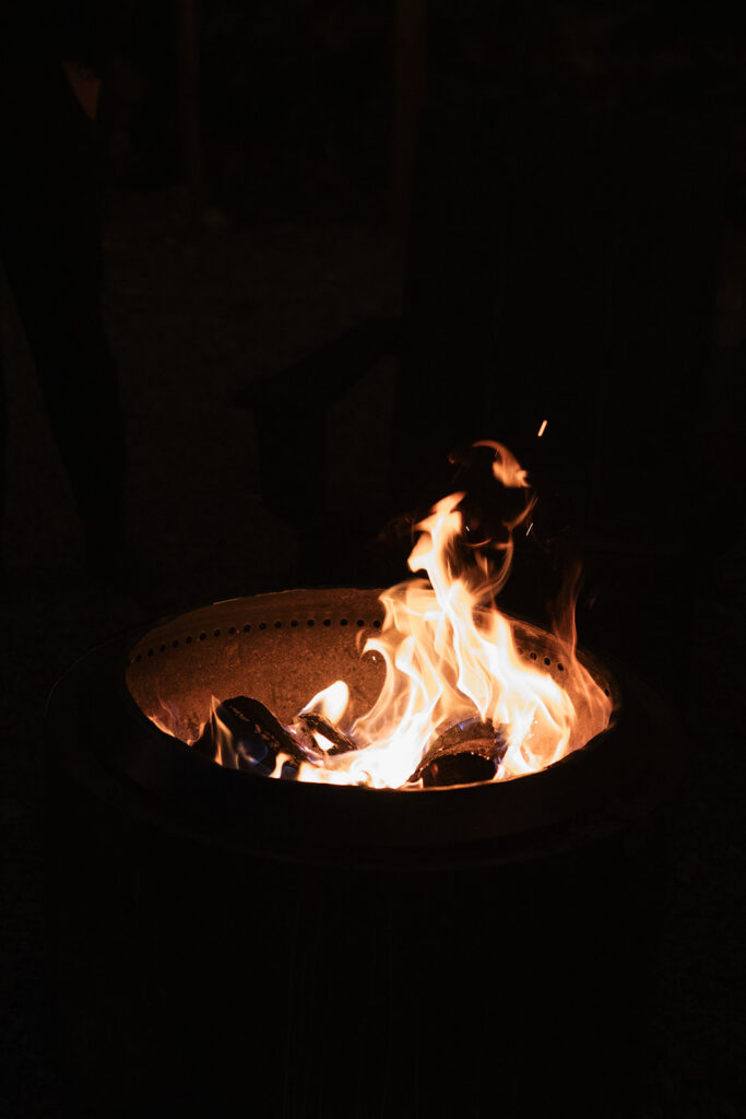 campfire at airbnb elopement
